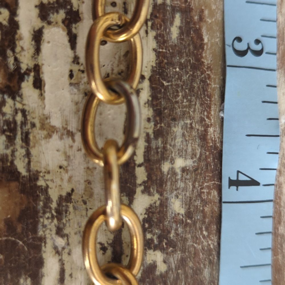 New York Studio Beaded Chain Belt Green Marbled Acrylic Gold Tone Vintage - Picture 8 of 10